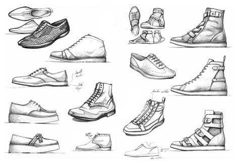 detailed shoe drawing.